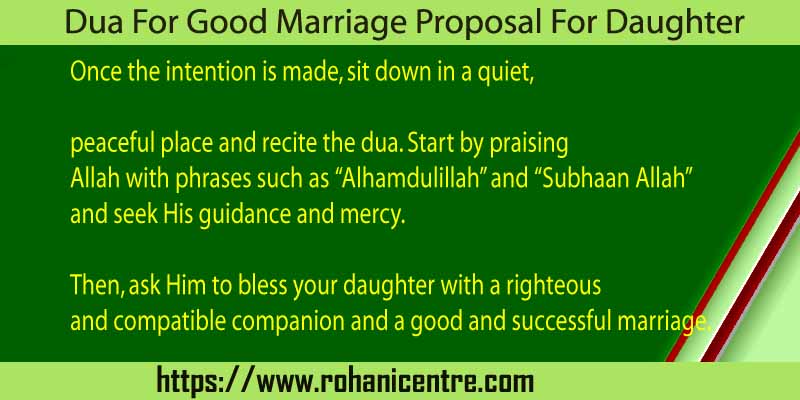 Dua For Good Marriage Proposal For Daughter