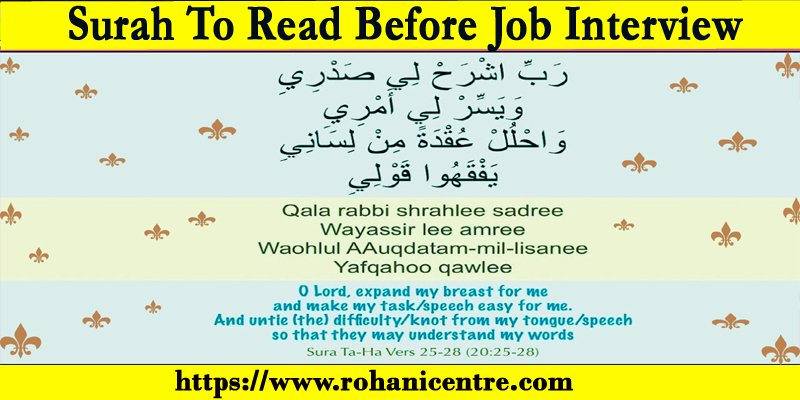 Surah To Read Before Job Interview